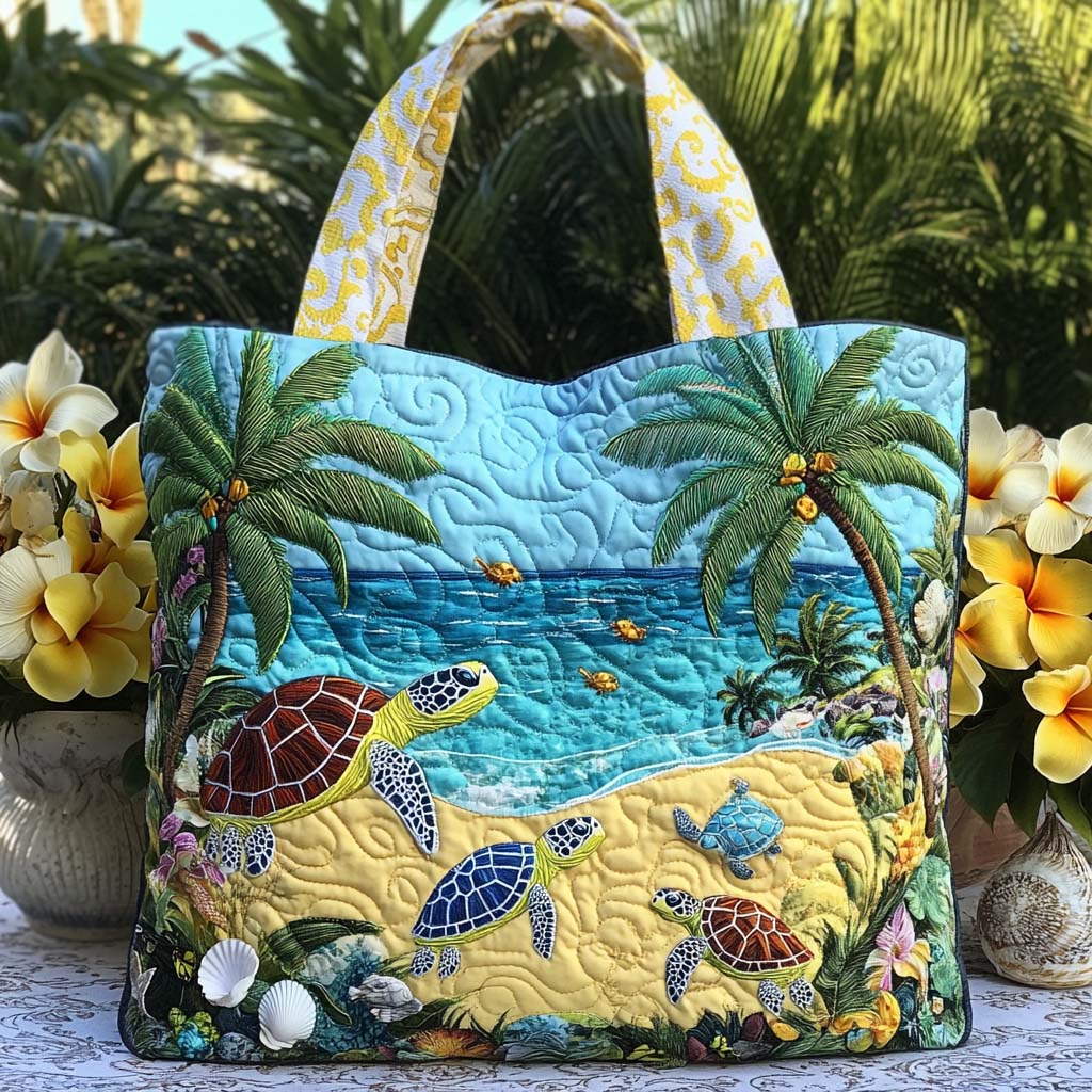 Sea Turtle Dreams Quilted Tote Bag NCU0NT8682-tidenox