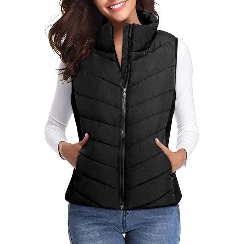 ✨️Cozy Without Bulk: Puffer Vest Women Sleeveless Zip Up Outerwear-tidenox