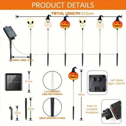 6 in 1 Halloween Solar Garden Lights