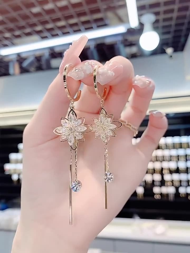(🌸New Spring)Brilliant Flower Fringe Earrings-tidenox