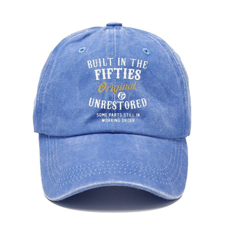 Cross-Border Washing Baseball Cap Printed Retro Old Baseball Cap European And American Dad Cap Men Amazon Baseball Cap