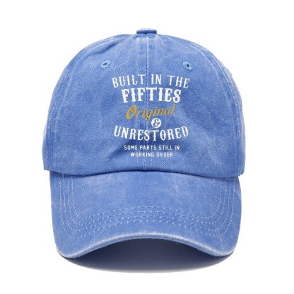 Cross-Border Washing Baseball Cap Printed Retro Old Baseball Cap European And American Dad Cap Men Amazon Baseball Cap