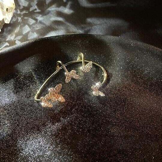 Zircon Butterfly Earrings-tidenox