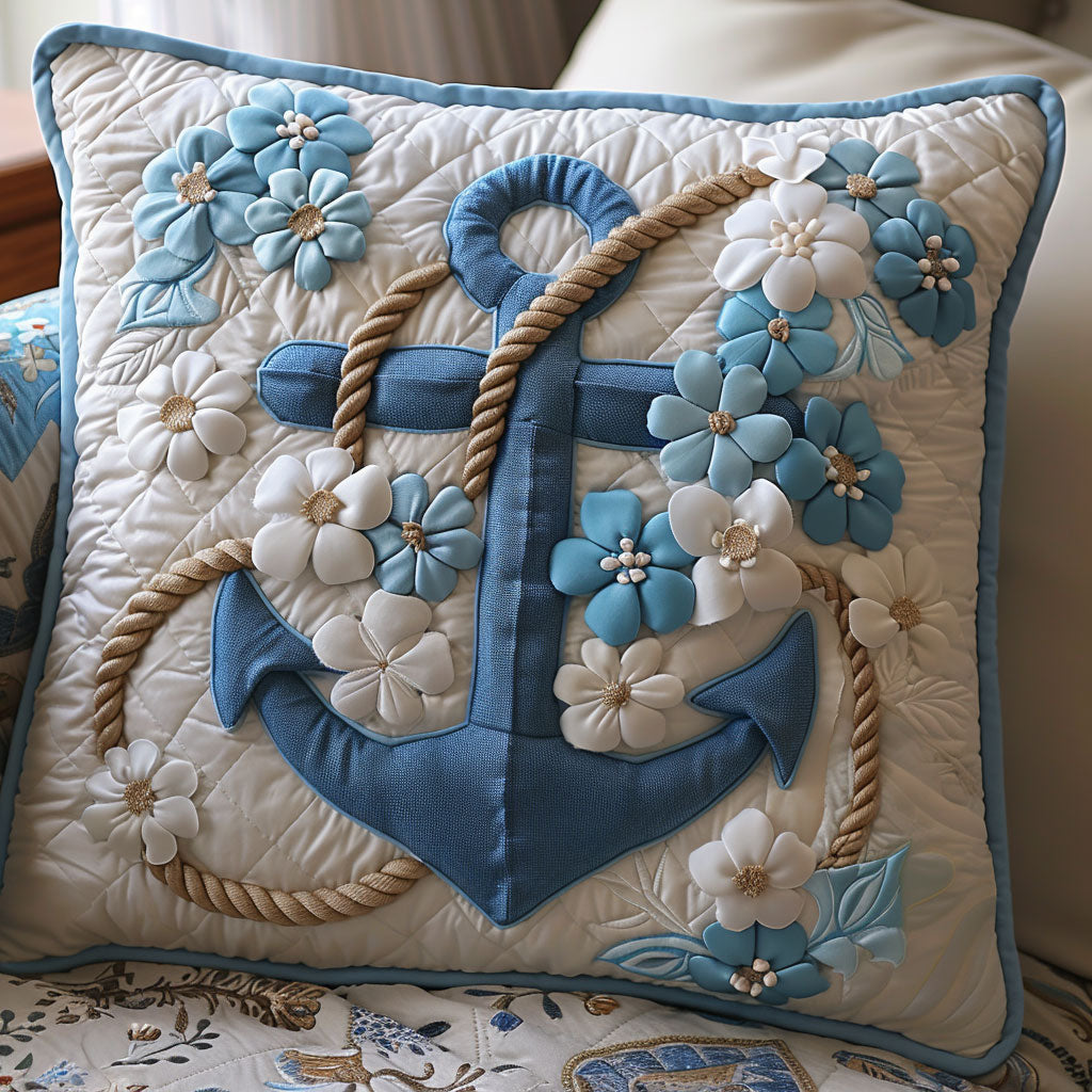 Nautical Anchor CW3004004CL Quilt Pillow Case-tidenox