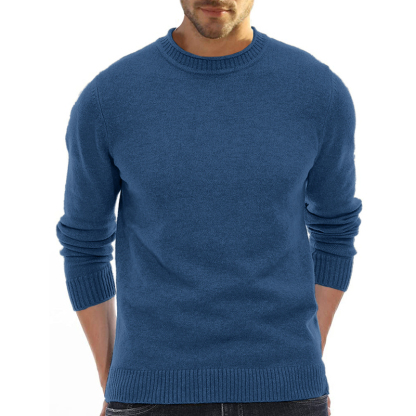Men's Long Sleeve Crew Neck Sweater Soft Casual Sweater Men's Classic Sweater-tidenox