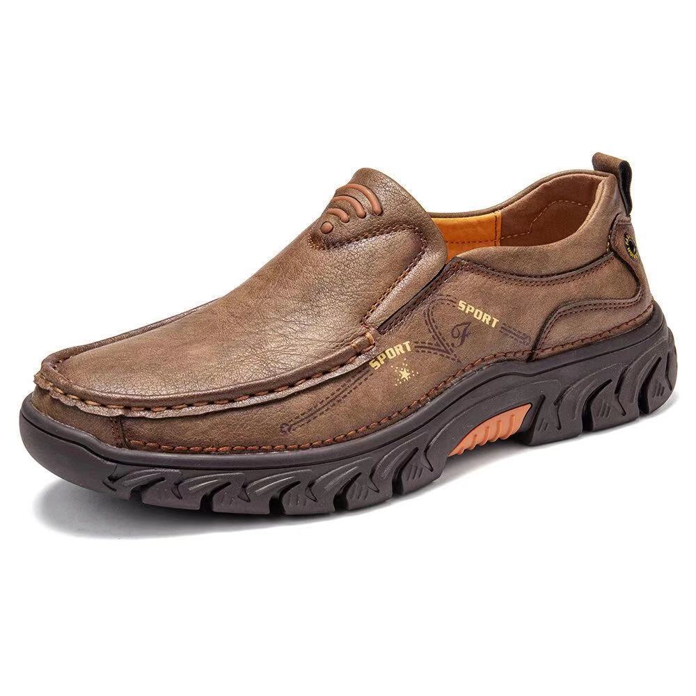 Men's handmade genuine leather orthopedic loafers-tidenox