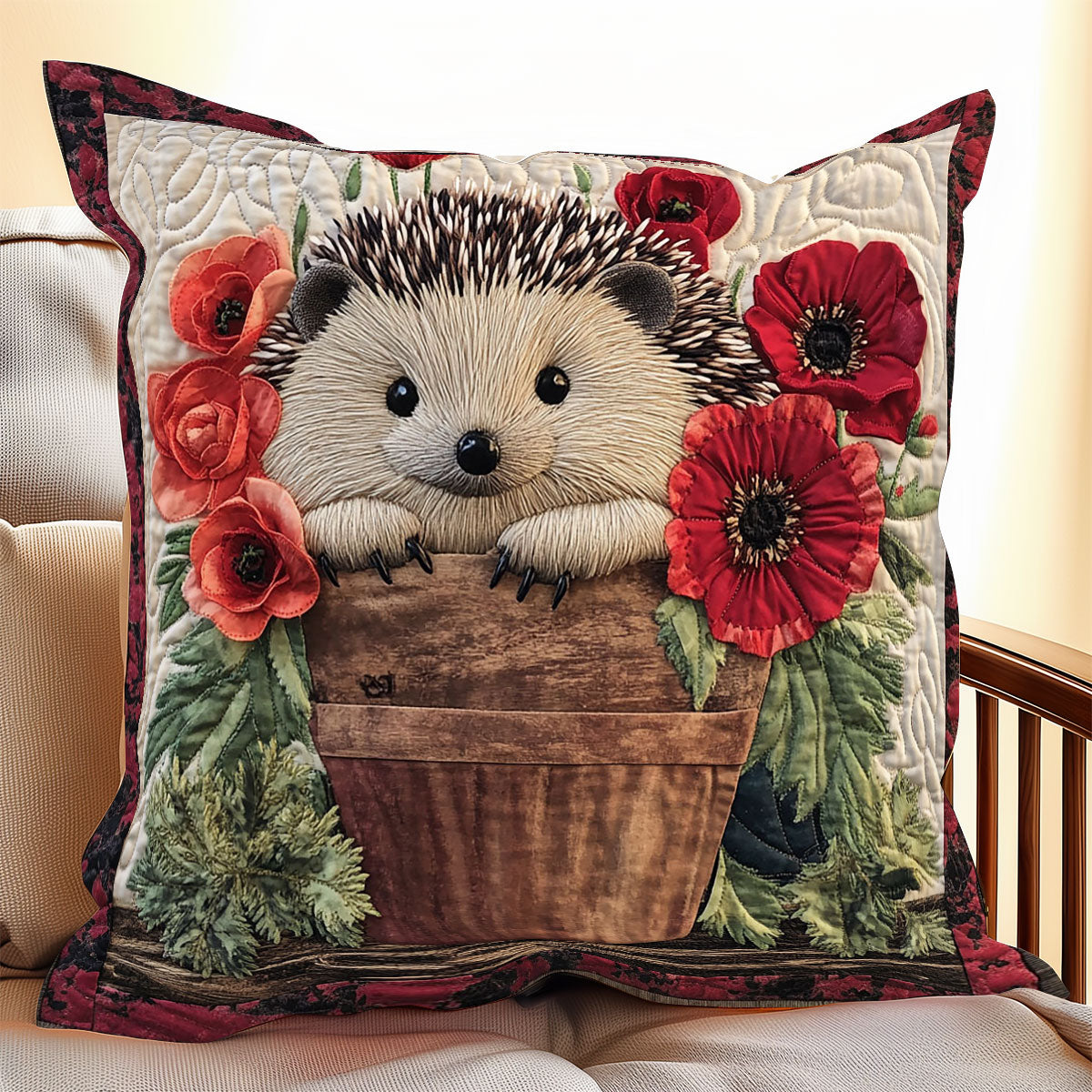 Red Pot Hedgehog CP1604076CL Pillow Case-tidenox