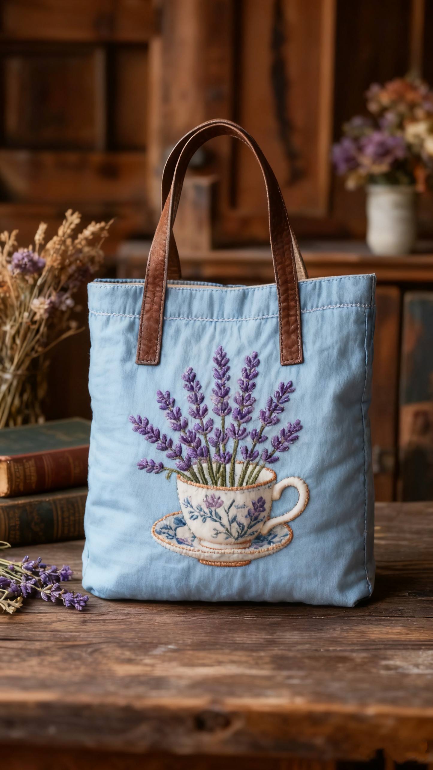 Floral Patchwork Quilted Tote Bag 1033-tidenox