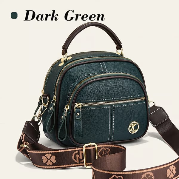 🛫Classic Multifunctional Compartments Adjustable Wide Shoulder Strap Leather Crossbody Bag-tidenox