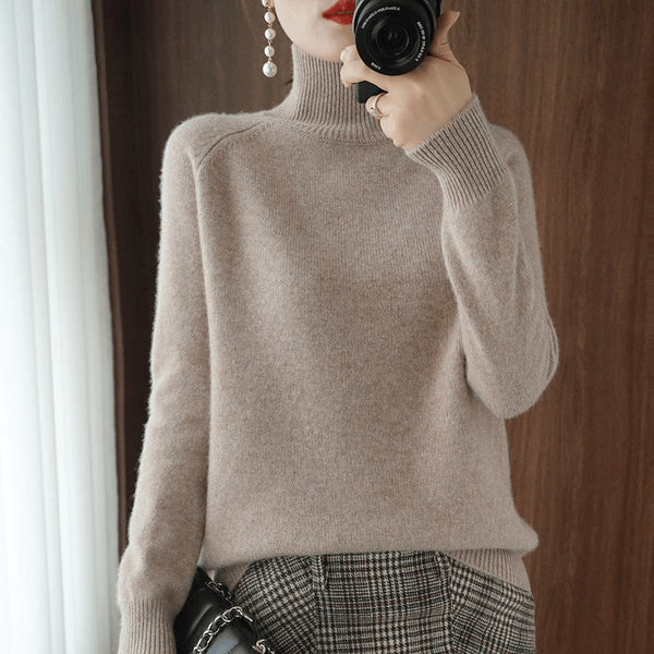 Women's Solid Turtleneck Knit Sweater(Buy 2 Free Shipping)-tidenox