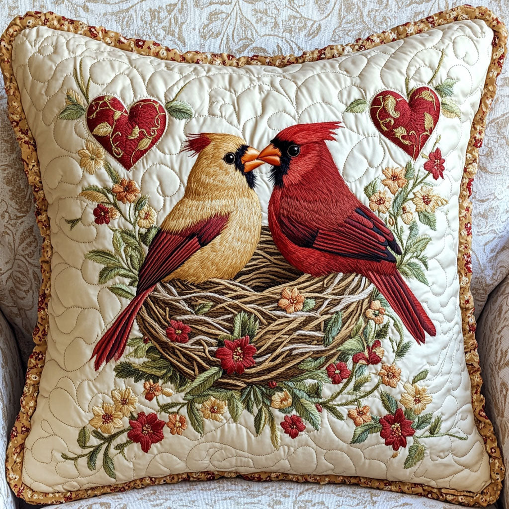 Heartfelt Cardinal WJ1002072CL Quilt Pillow Case-tidenox