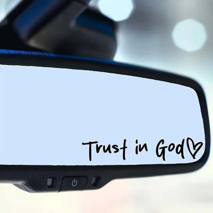 2pcs Trust in God Car Rearview Mirror Sticker, Car Rearview Mirror Decal, Inspirational Vinyl Sticker, Ideal Christian Gift