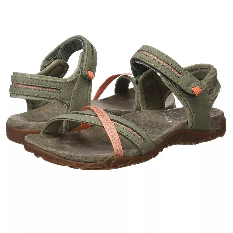 Women's  Arch Support Flat Leather Sandals-tidenox