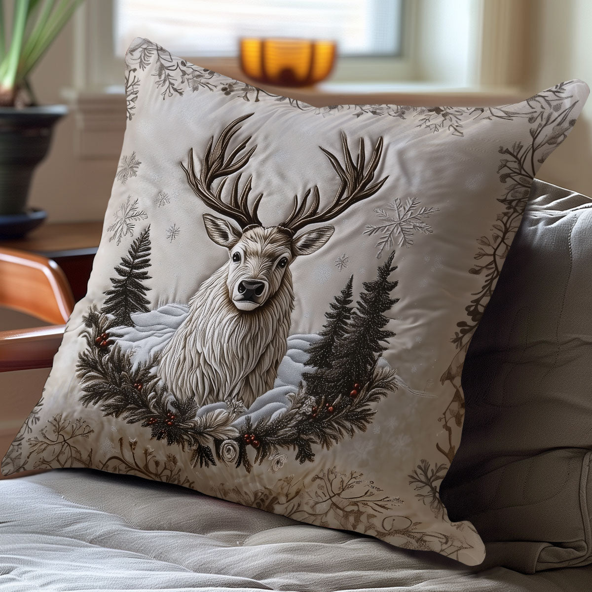 Deer Realm WN0606062CL Quilt Pillow Case-tidenox