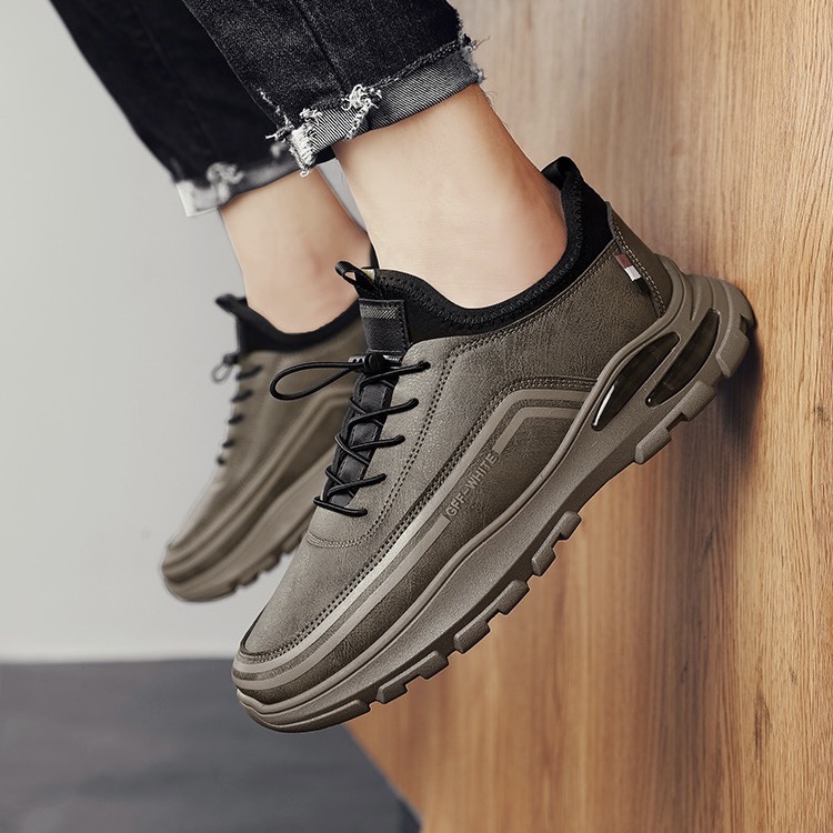 AirStep Luxe: Men's Easy-Wear Leather Ortho Sneakers-tidenox