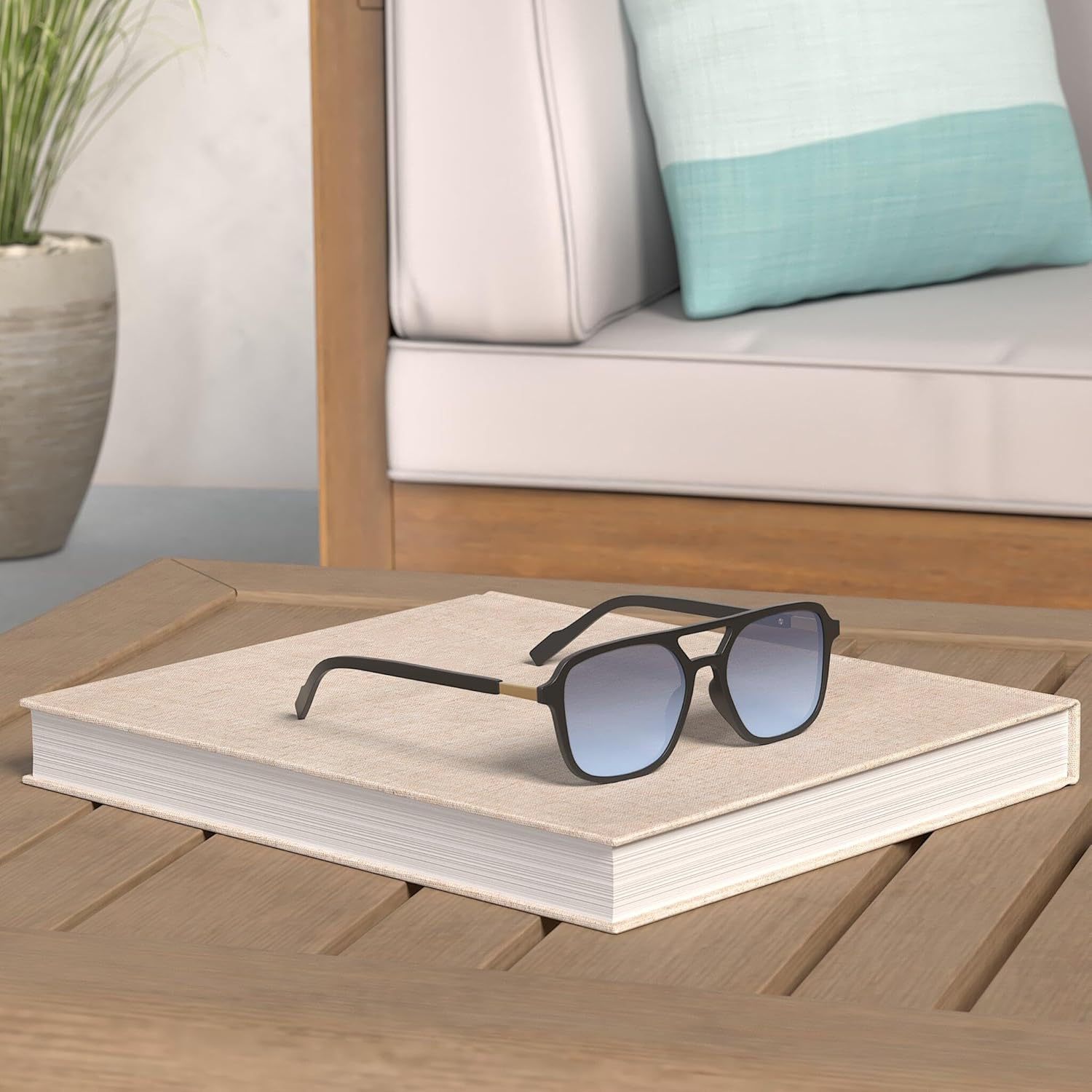 SOJOS Retro Aviator Sunglasses for Women Men,Trendy Rectangle Womens Mens Shades Sun Glasses SJ2202-tidenox