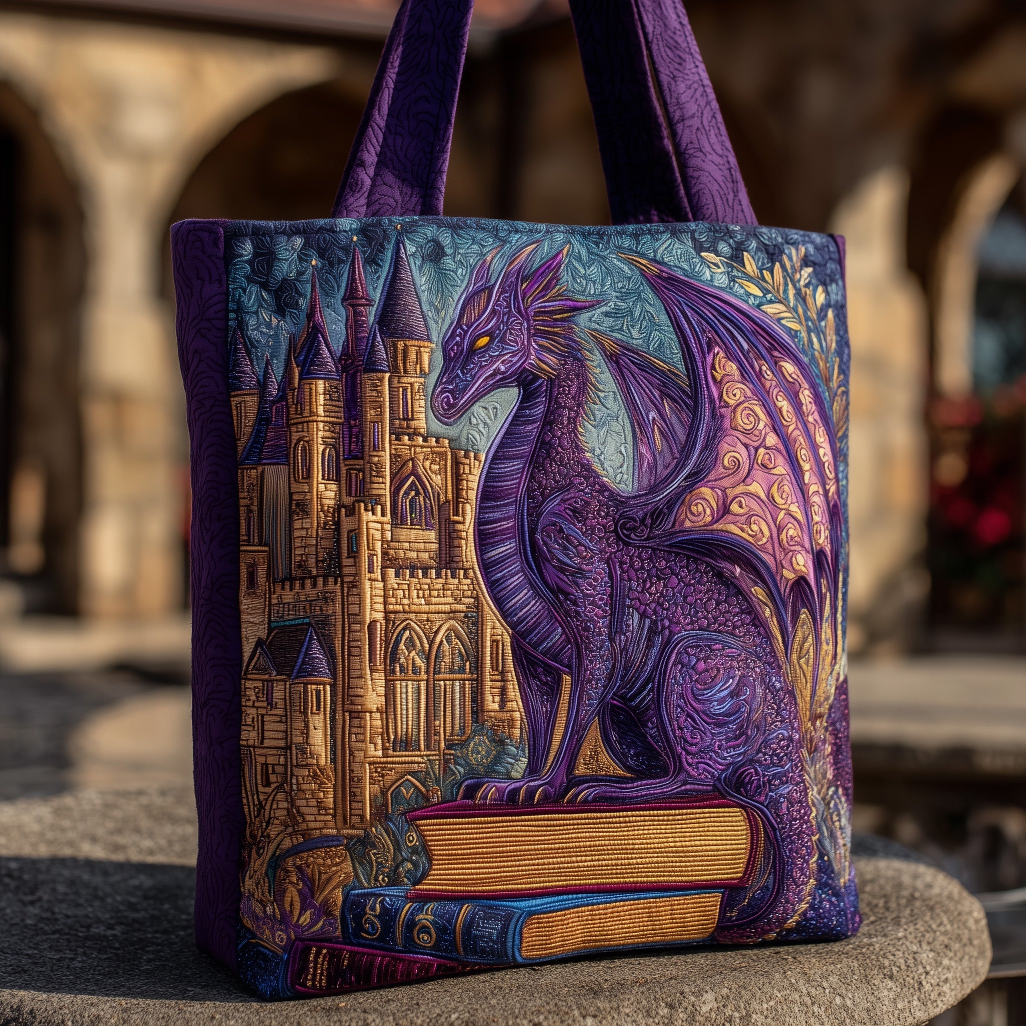 Dragon Quilted Tote Bag GFTOMA1728-tidenox