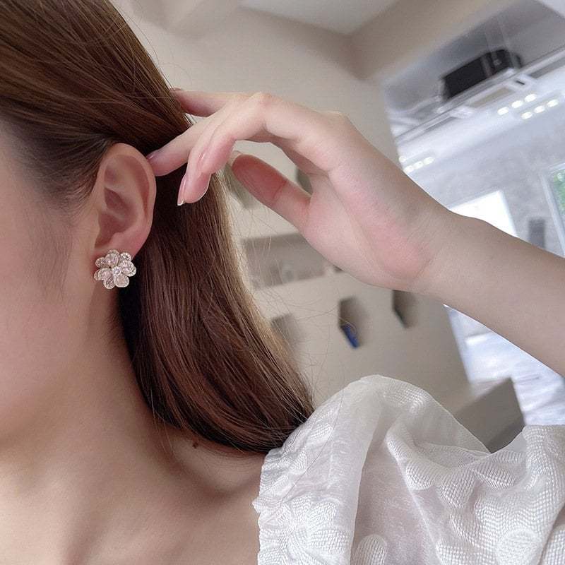 (Spring Limited Edition) Colorful Zircon Flower Earrings-tidenox