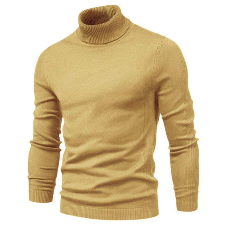 Men's Turtleneck Basic Cashmere Base Sweater-tidenox