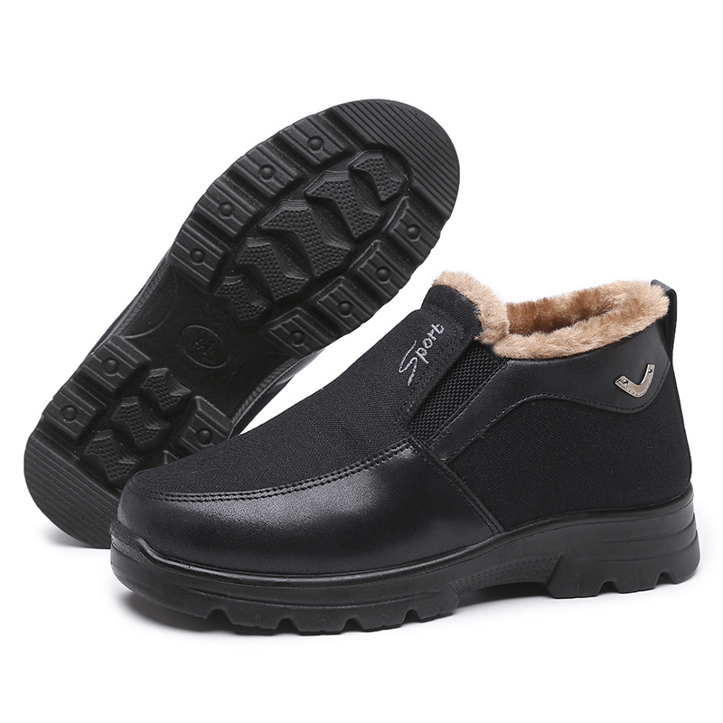 Men's Winter Fleece Waterproof Warm Non-Slip Orthopedic Shoes Snow Ankle Boots (Medical Certification)-tidenox