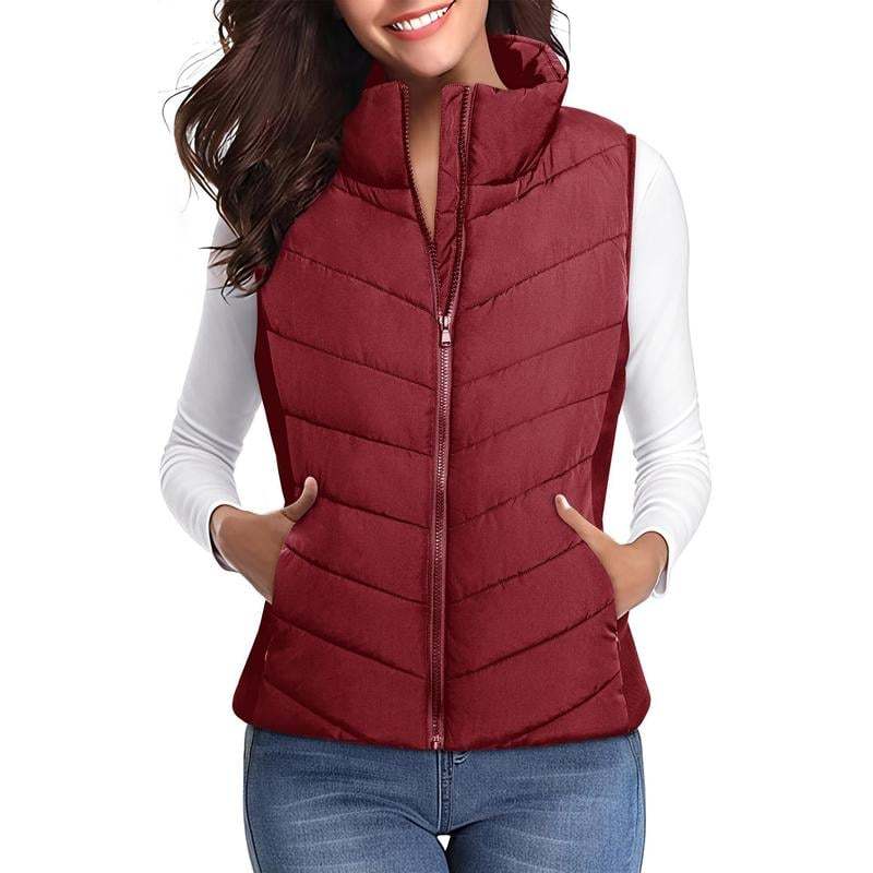 ✨️Cozy Without Bulk: Puffer Vest Women Sleeveless Zip Up Outerwear-tidenox