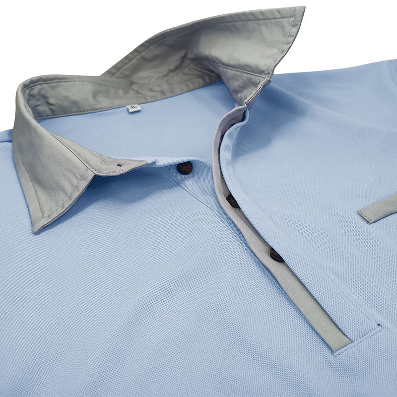 Men's new casual long sleeve lapel Polo shirt Henry shirt men's top-tidenox