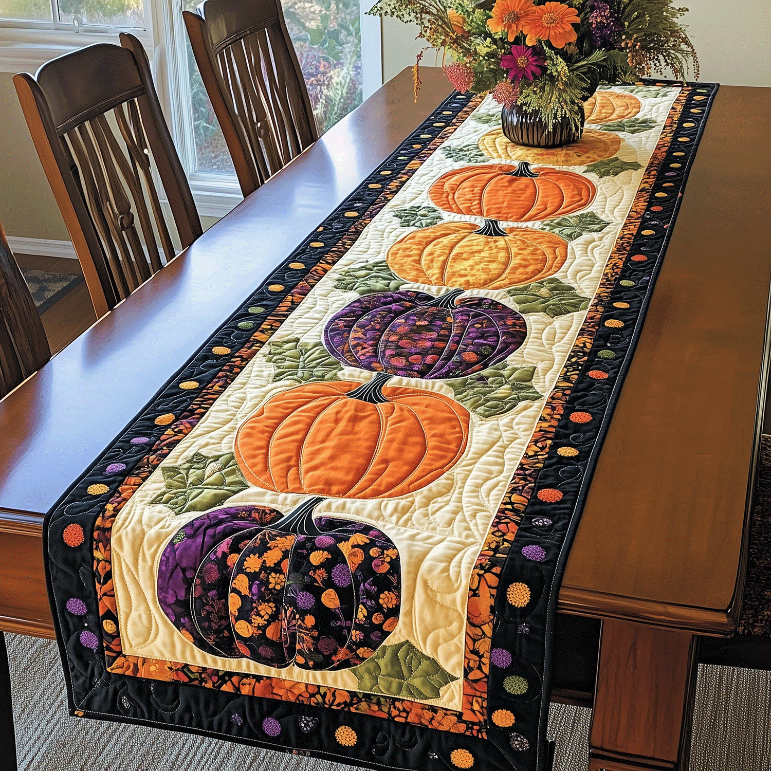 Pumpkin Quilted Table Runner NCU0VT37-tidenox