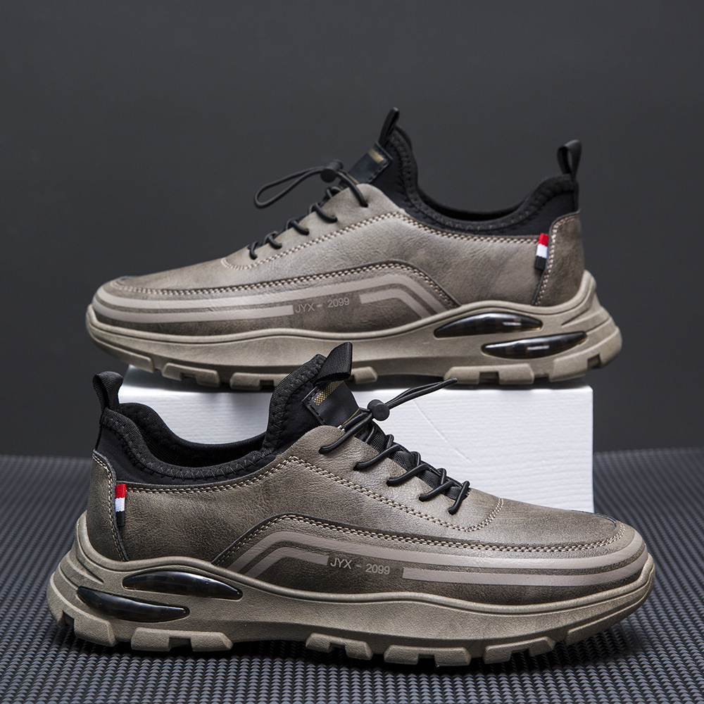 AirStep Luxe: Men's Easy-Wear Leather Ortho Sneakers-tidenox