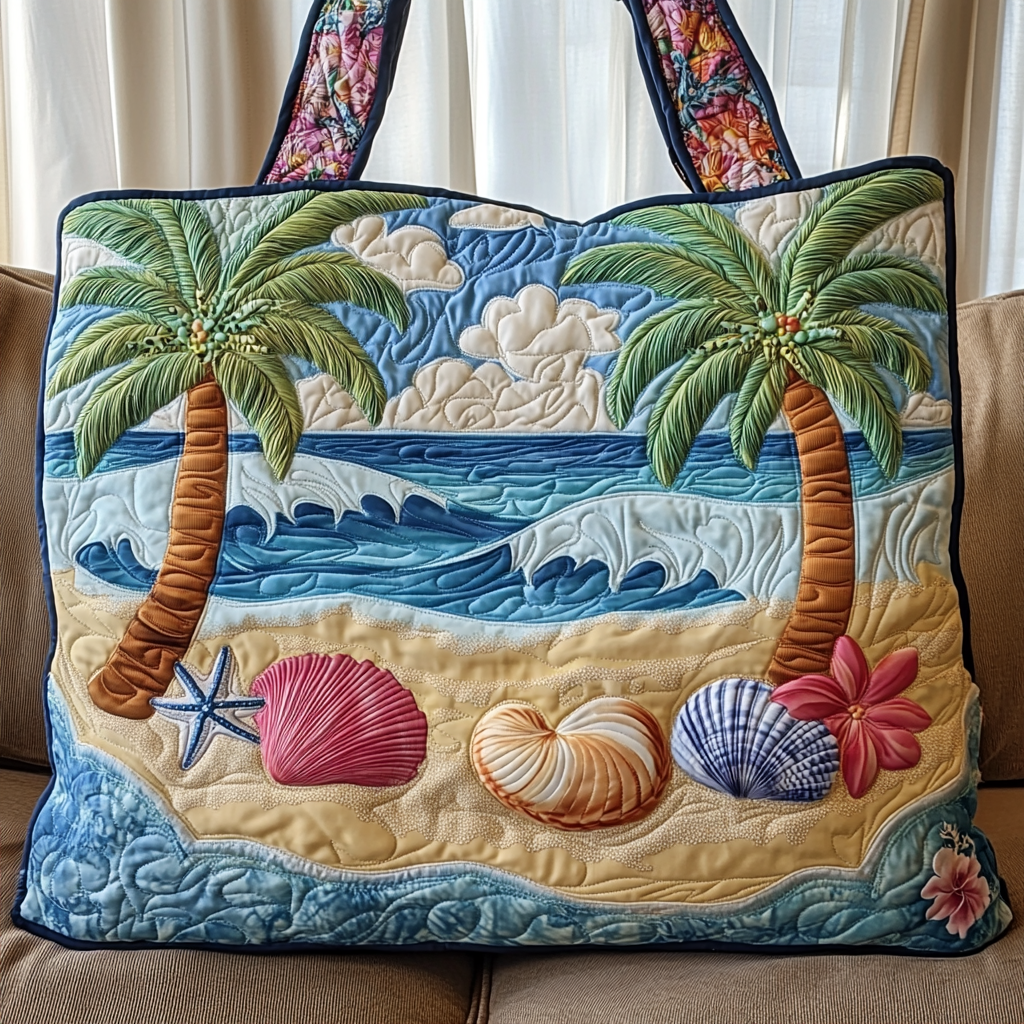 Wave Shells Quilted Tote Bag NCU0VL2644-tidenox