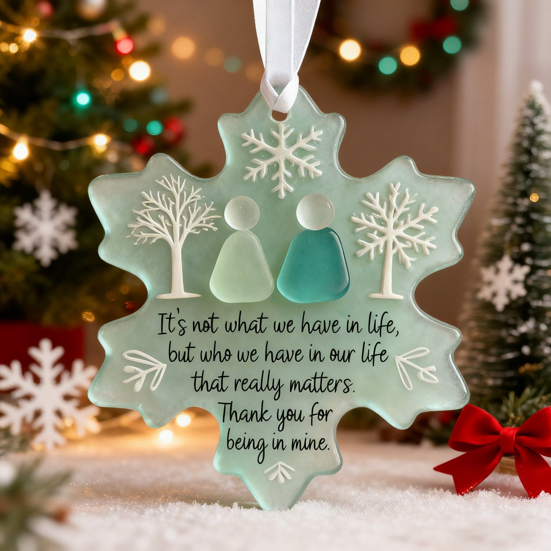 🌊Snowflake-Shaped Sea Glass Friendship Decor❄✨ Shaped by Nature & Crafted by Hand!-tidenox
