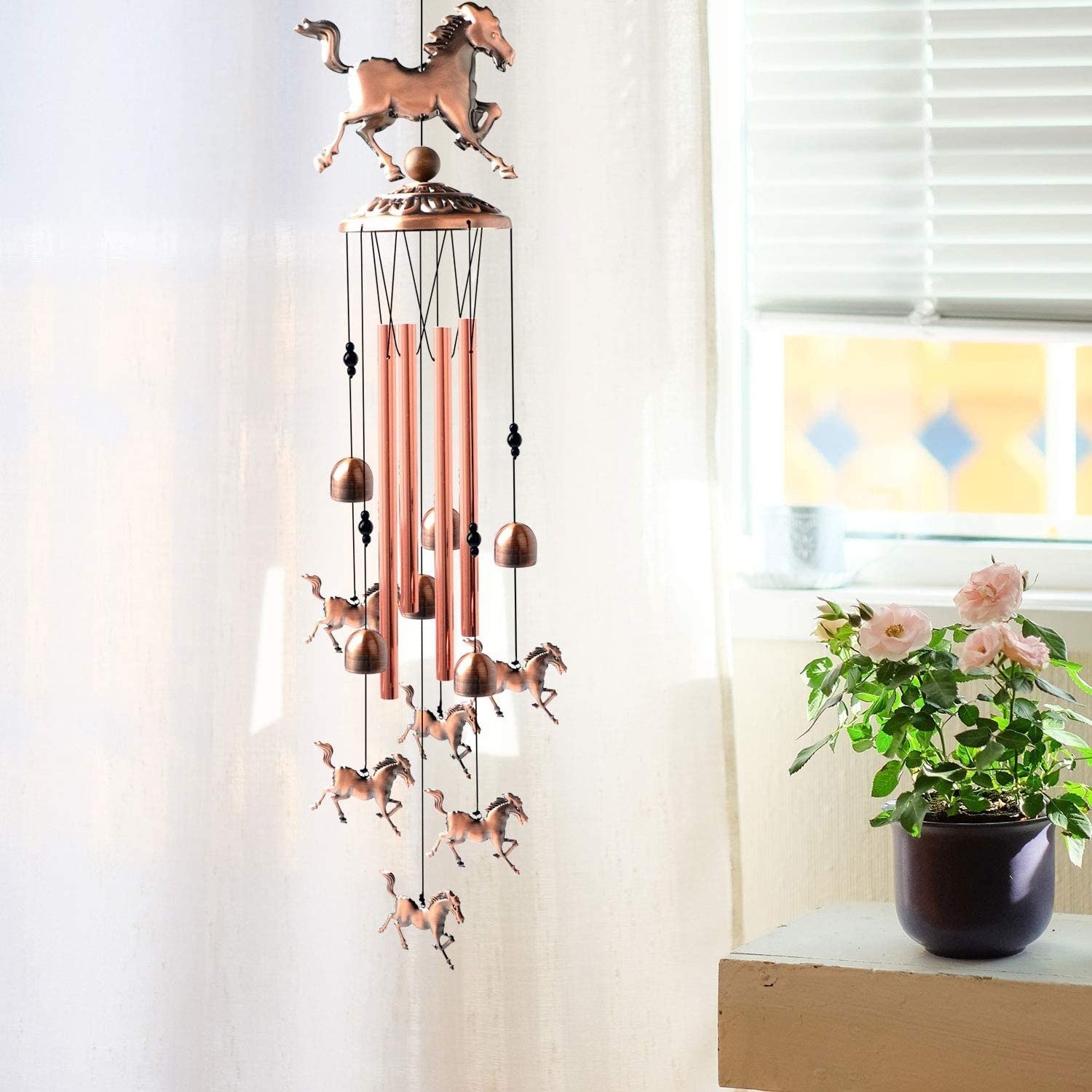 Pure hand-made Copper Horse wind chimes-tidenox