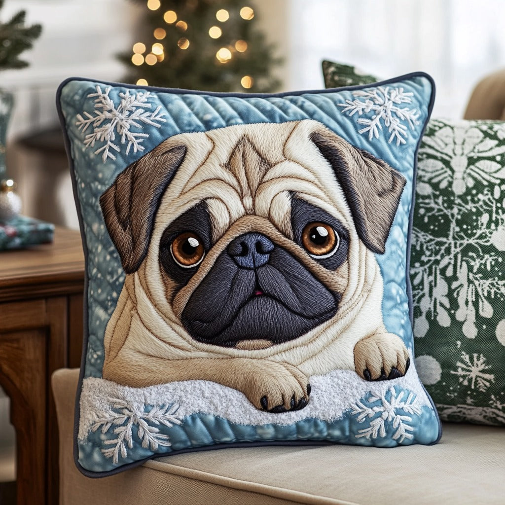 Winter Pug XR2910008CL Quilt Pillow Case-tidenox