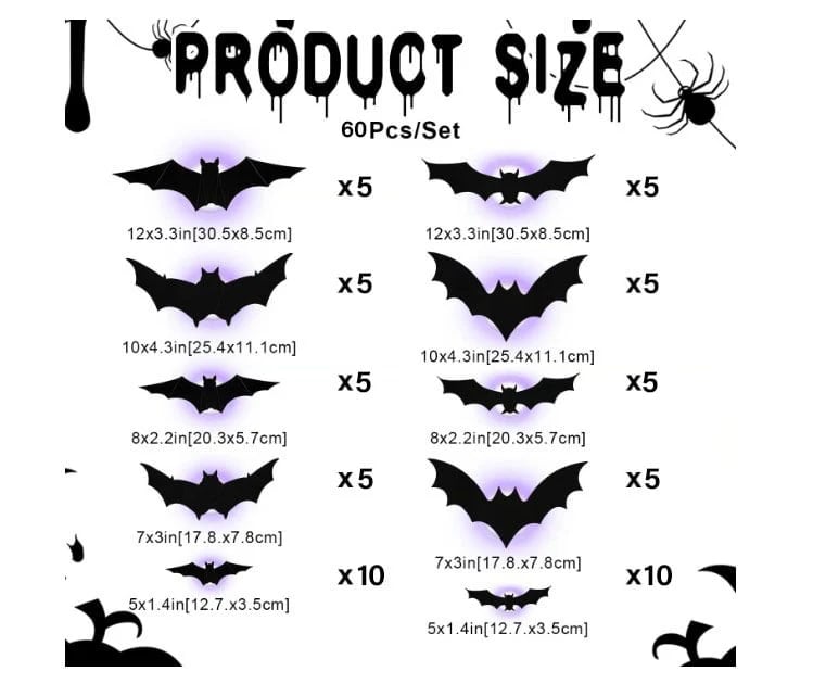 Halloween 3D Lighted Bats