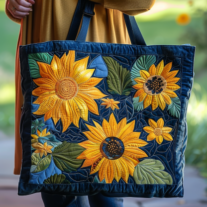 Vibrant Sunflowers Quilted Tote Bag NCU0TH496-tidenox
