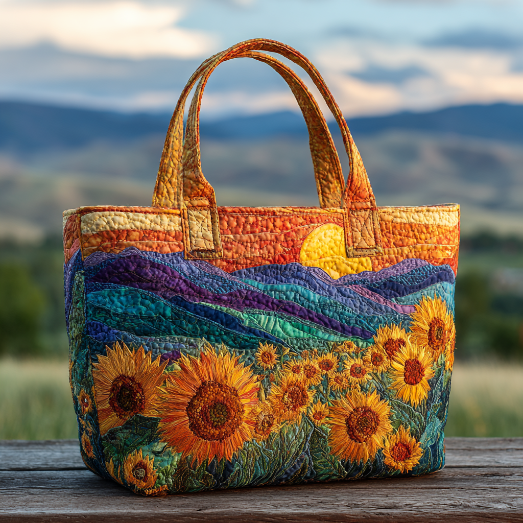 Sunflower Hills Quilted Tote Bag NCU0VL2827-tidenox