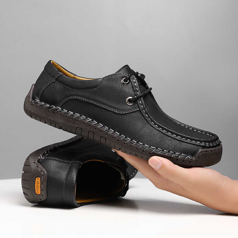 ⏰Last Day! 45% OFF  🔥Men's - Leather Casual Shoes, Lace-up Oxford Loafers with Stitched Sole-tidenox