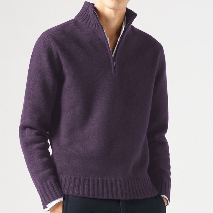 Men's Lapel Knitted Cashmere Sweater Cardigan-tidenox
