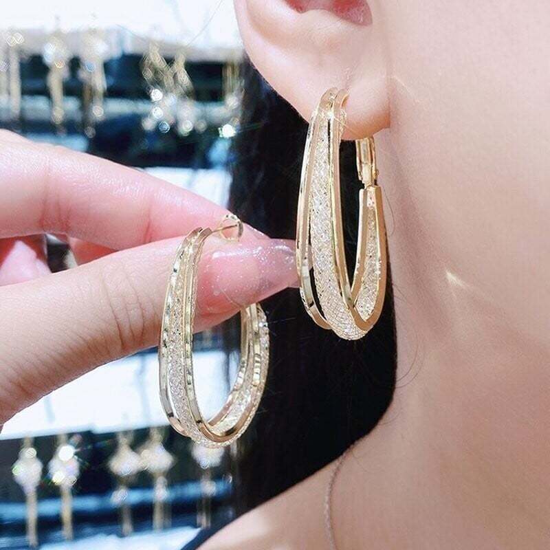 Fashion Oval Earrings-tidenox