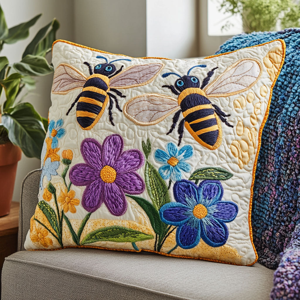Flower Bee CW1007021CL Quilt Pillow Case-tidenox
