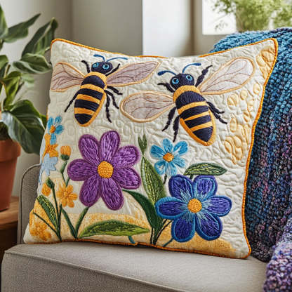Flower Bee CW1007021CL Quilt Pillow Case-tidenox