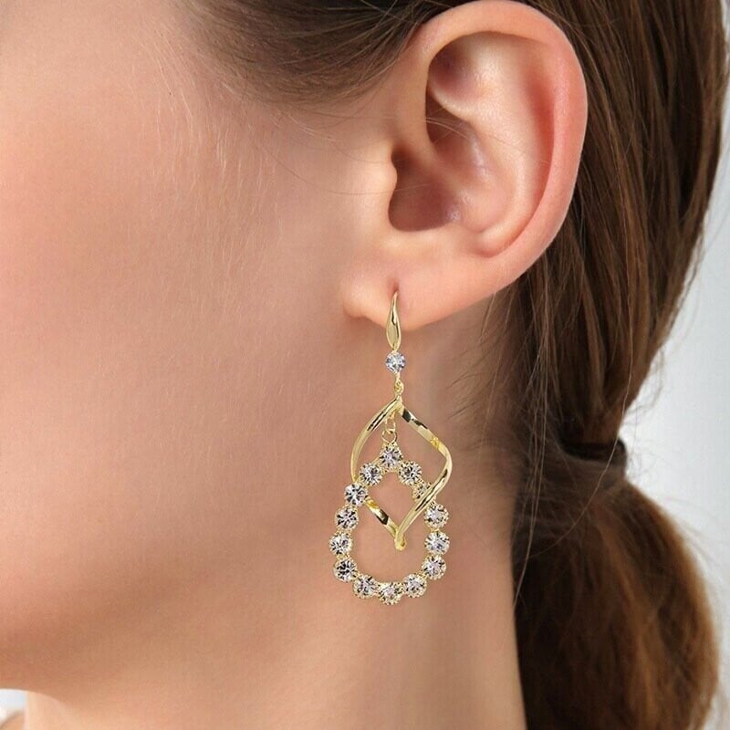 Water Drop Tassel Earrings-tidenox