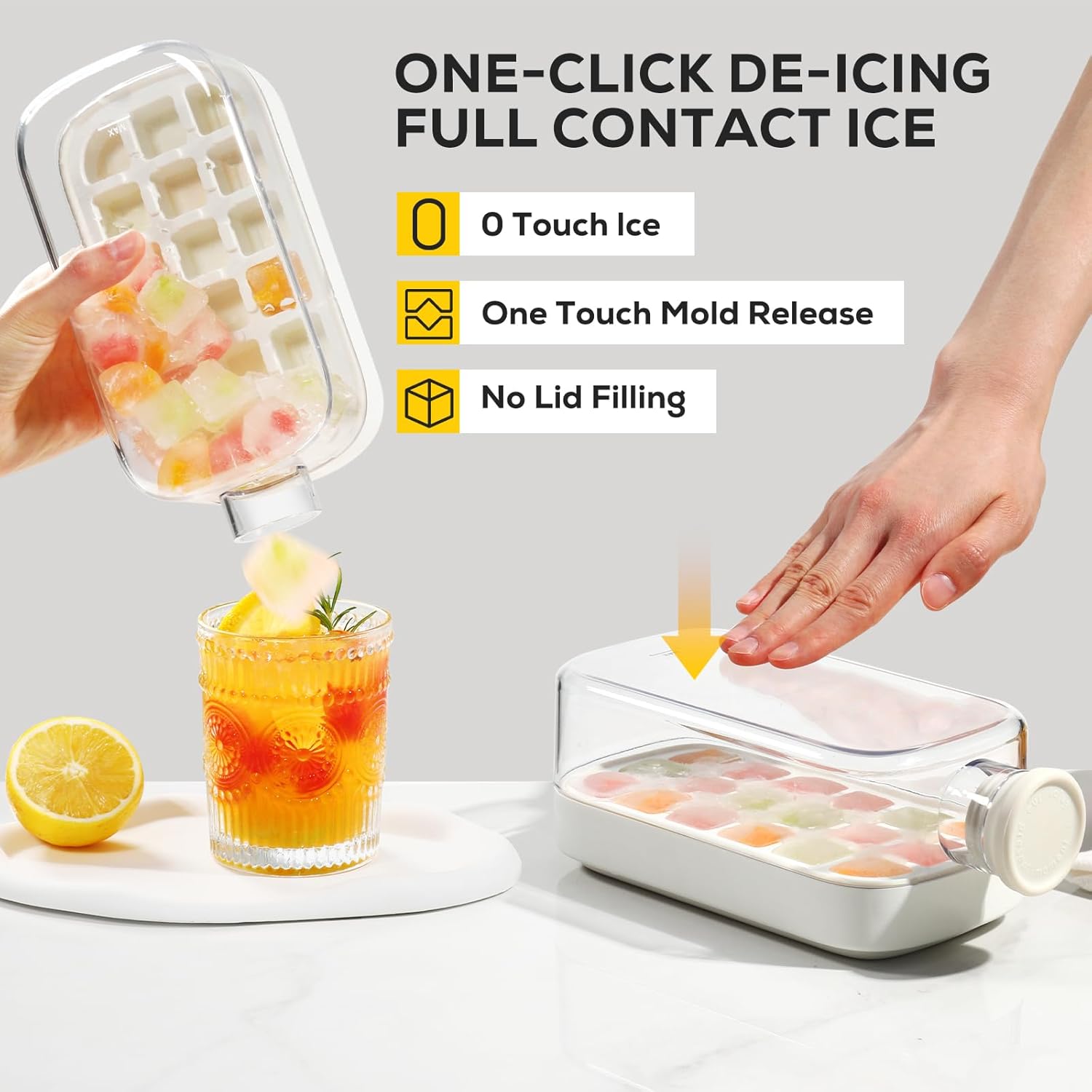 2 IN 1 Ice Cube Water Bottle,Simple Press-Type Ice Cube Water Bottle-Convenient Straw Included-tidenox