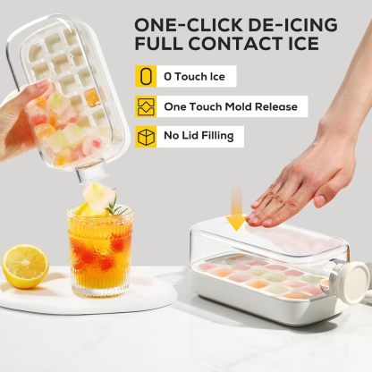 2 IN 1 Ice Cube Water Bottle,Simple Press-Type Ice Cube Water Bottle-Convenient Straw Included-tidenox