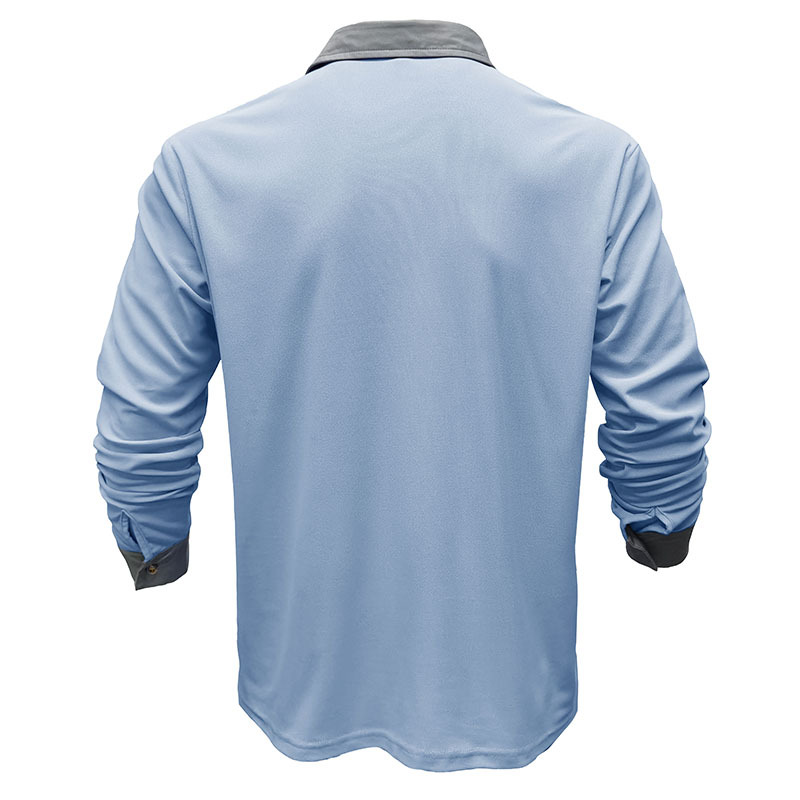 Men's new casual long sleeve lapel Polo shirt Henry shirt men's top-tidenox