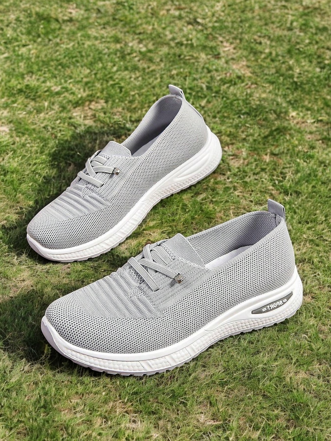 Grijze instapsneakers voor dames met luchtkussenzool – lichtgewicht en ademende schoenen voor wandelen, reizen en vrijetijdskleding 2026 - €20.99 –P1