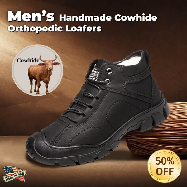 Men Orthopedic Snow Boots Plush Outdoor Ankle Winter Shoes-tidenox