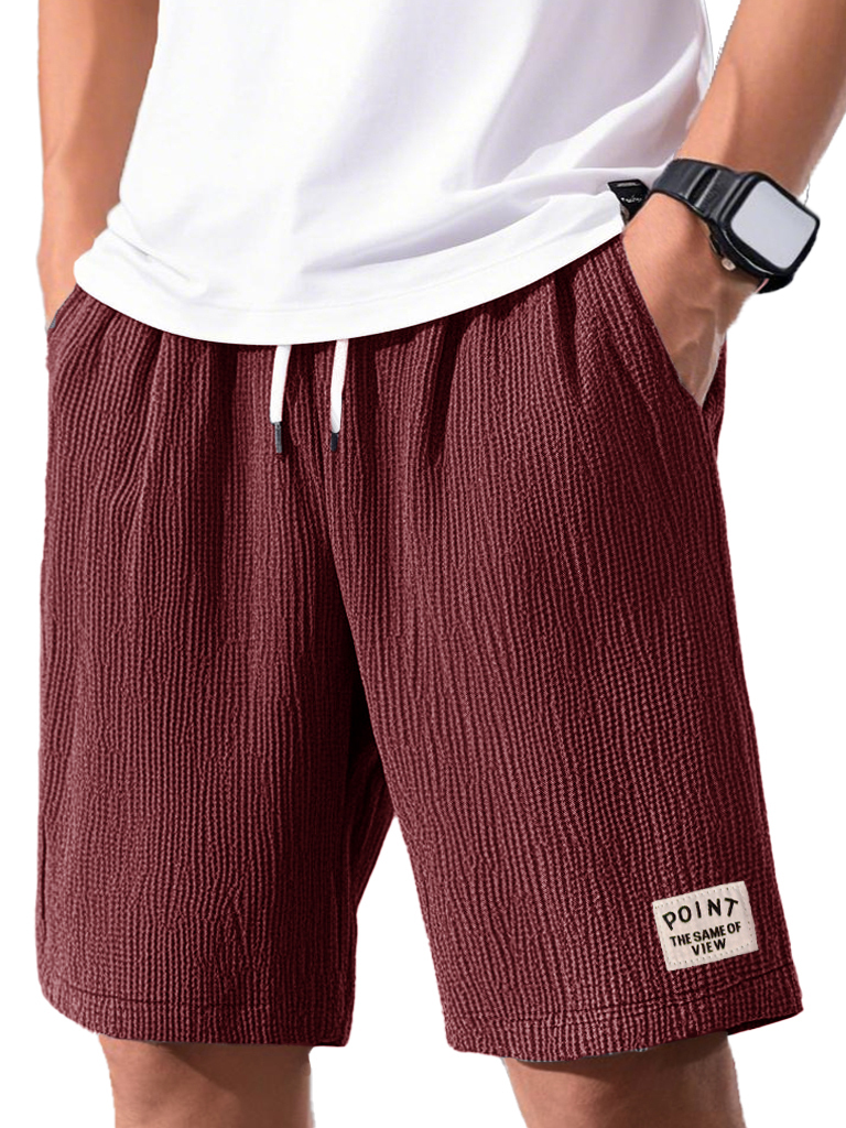 Men's Fashion Casual Short-sleeved Pleated Fabric Shorts-tidenox