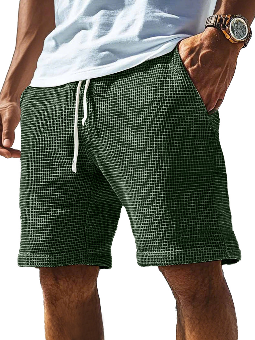 Men's Everyday Waffle Drawstring Comfort Shorts-tidenox
