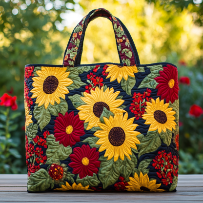 Sunflower Joy Quilted Tote Bag NCU0DK9187-tidenox