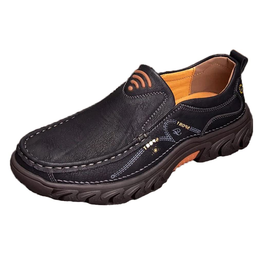 Men's handmade genuine leather orthopedic loafers-tidenox